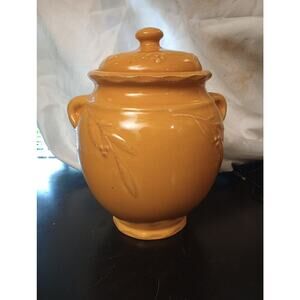2004 Bella Debby Segura Designs Signature - Mustard Color Canister Or Cookie Jar